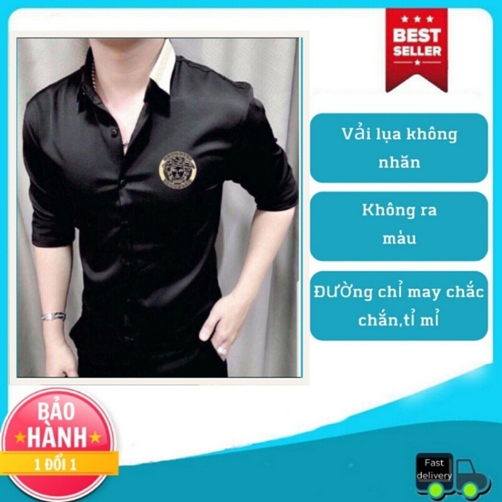Áo sơ mi nam tenji sm06tj sơ mi nam chất lụa dài tay không co dãn trắng,đen logo ver thời trang tenji 4 (44 - 72KG)
