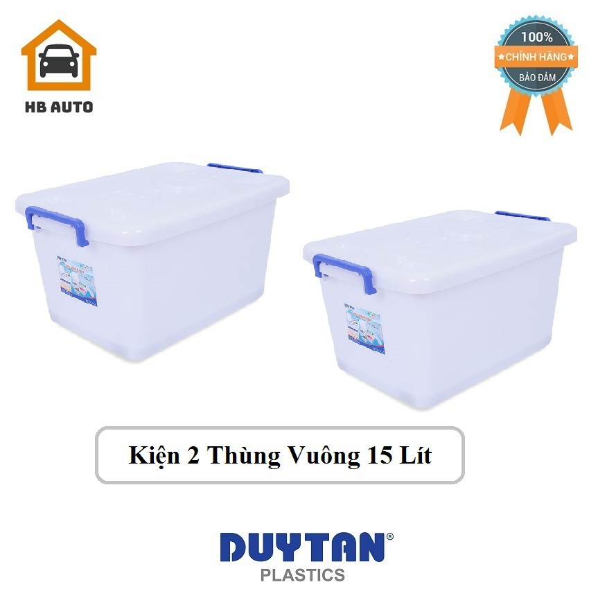 Kiện 2 Thùng Nhựa Cao Cấp Duy Tân Có Bánh Xe 15L (44 x 31 x 21 cm) No.749