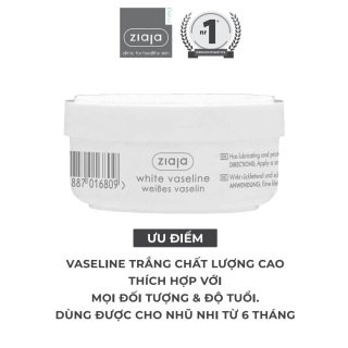 Sáp dưỡng môi Vaseline (dưỡng tái tạo da Ziaja White Vaseline) 30ml