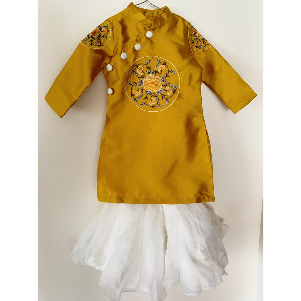 SET 2 CHIẾC ÁO DÀI CÁCH TÂN BÉ GÁI 4Yrs , 7Yrs , 9Yrs , 10Yrs  & QUẦN/CH