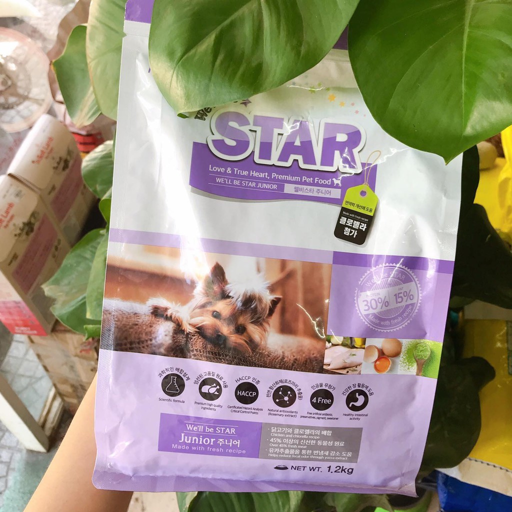 Thức ăn hỗn hợp hoàn chỉnh cho chó con We’ll be star Junior bao 1.2kg