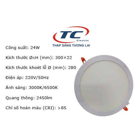 ĐÈN LED PANEL ÂM TRẦN 24W Duhal