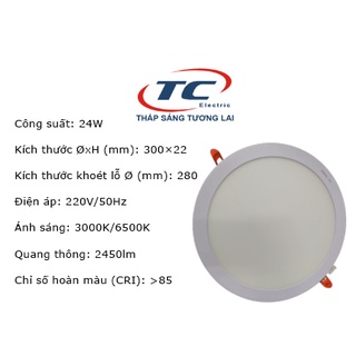 Đèn led panel âm trần 24w duhal
