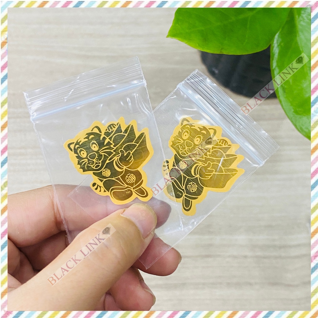 Miếng Dán Mèo Thần Tài Và Hổ Vàng Hút Tài Lộc Dùng Ốp Điện Thoại Để Trong Ví