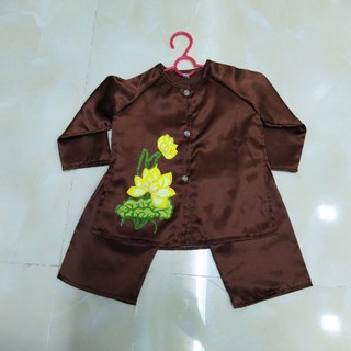 Bà Ba Phi Lụa Nâu Hoa Sen Cho Bé