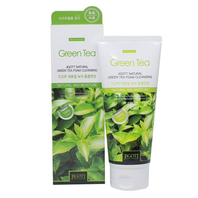 [Mỹ Phẩm Hàn Quốc]Sữa Rửa Mặt Chiết Xuất Trà Xanh Jigott Natural Green Tea Foam Cleansing 180ml