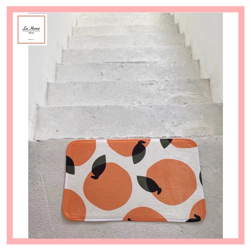 Thảm lau chân hoạ tiết vintage cao cấp chống trơn trượt trang trí nhà cửa