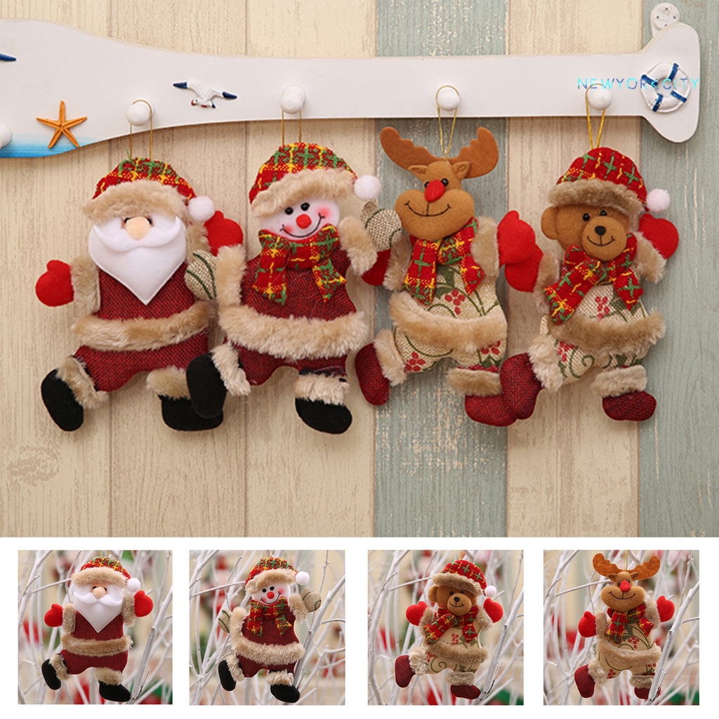 Phụ Kiện Treo Trang Trí Cây Thông Giáng Sinh Bằng Vải Nhỏ Gọn Dễ Thương