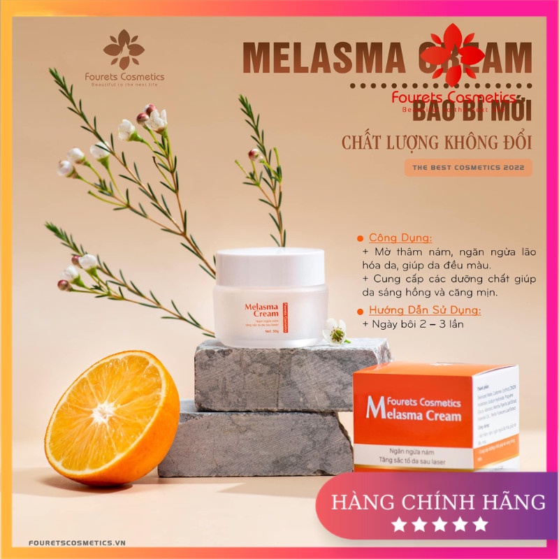 Kem Ngừa Thâm Nám 30g ⚡CHÍNH HÃNG⚡ Melasma Cream Giúp Làm Mờ Thâm Nám Ngăn Ngừa Lão Hóa Giúp Da Đều Màu