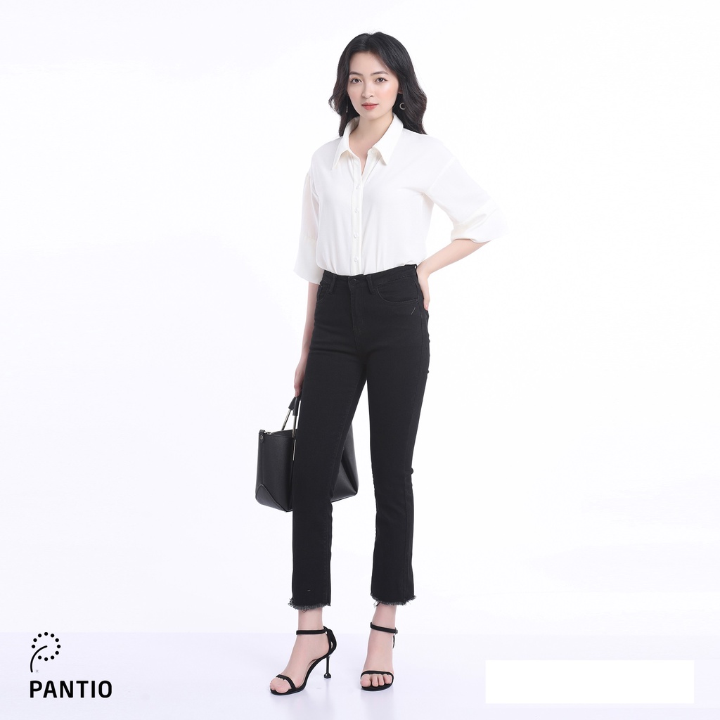 ÁO SƠ MI Nữ trơn đơn giản tay lỡ cách điệu FAS32611 - PANTIO