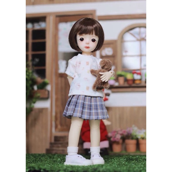 Chân váy xếp ly cho búp bê ob11 1/8 1/6 xinyi