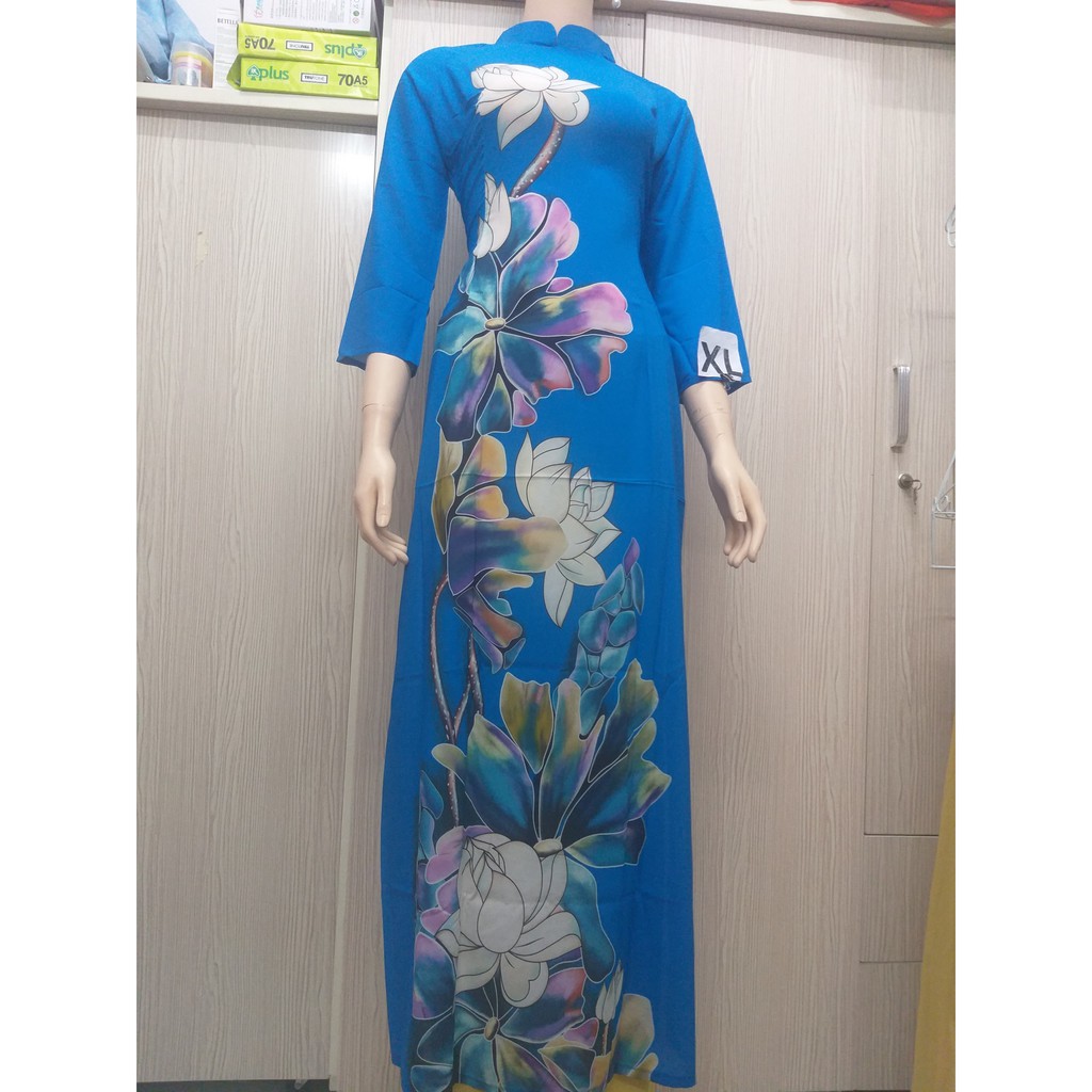 Sale Sale lớn áo dài may sẵn giá rẻ chất vải lụa nhật in hoa 3D siêu đẹp