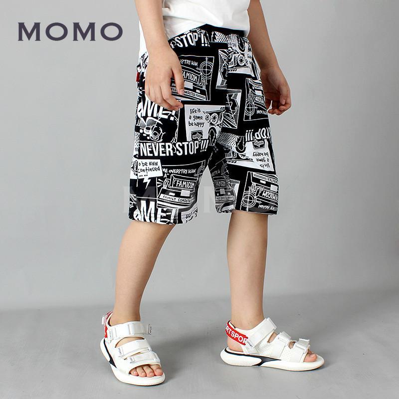 Quần Short Cotton Họa Tiết Graffiti Cá Tính Dành Cho Bé Trai 7-11 Tuổi