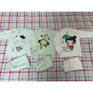 bộ cotton dài tay cho bé gái