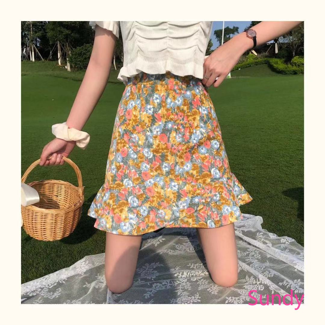 Chân Váy Đuôi Cá Lưng Cao Họa Tiết Hoa Phong Cách Hàn Quốc Cho Nữ | BigBuy360 - bigbuy360.vn
