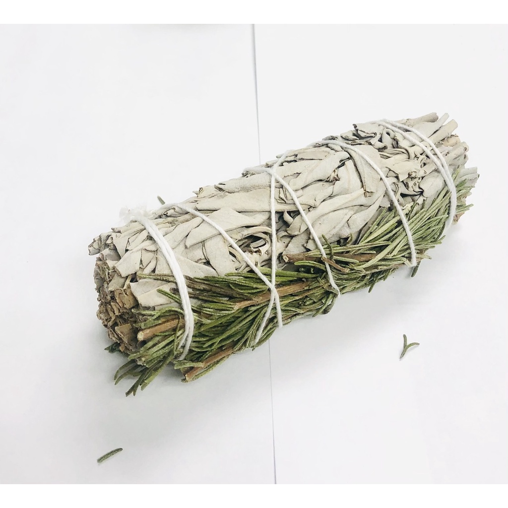 Bó lá xô thơm mix hương thảo California White Sage + Rosemary Smudge Incense 3&quot;-4&quot; Bundle