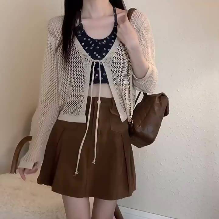 Xiaozhainv Áo Khoác cardigan Tay Dài Dáng Rộng Thời Trang Mùa Hè Quyến Rũ Cho Nữ | BigBuy360 - bigbuy360.vn