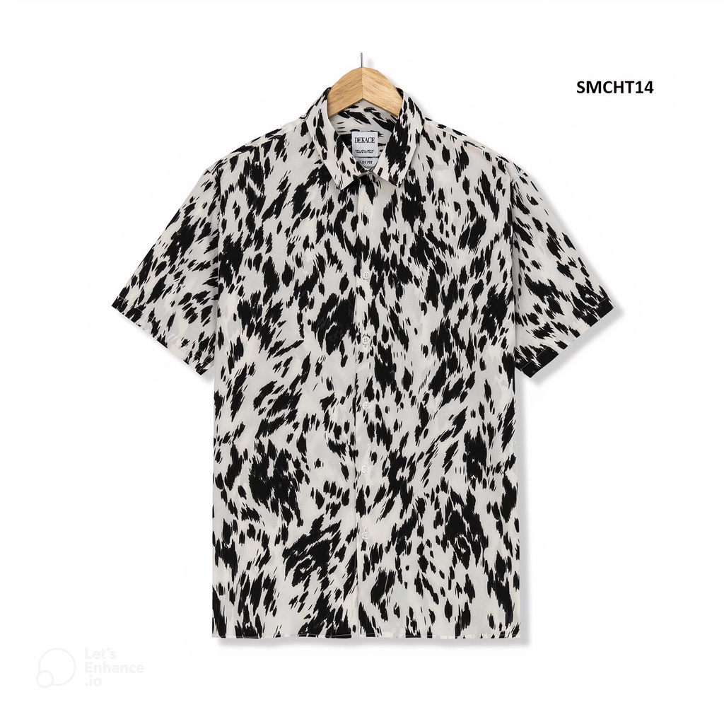 Áo sơ mi công sở nam hoạ tiết sang trọng áo sơ mi nam cộc tay chất liệu lụa Thái không nhăn đi làm, đi chơi Andy Denim