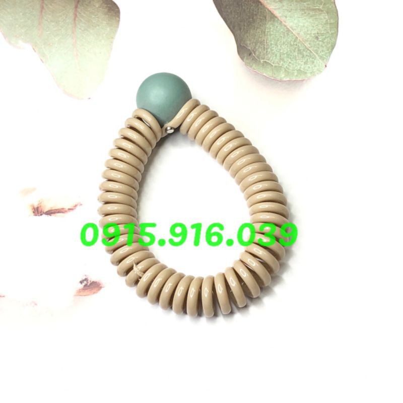 Cột Tóc Dạng Lò Xo Mix Hạt Màu, Buộc Tóc Lò Xo