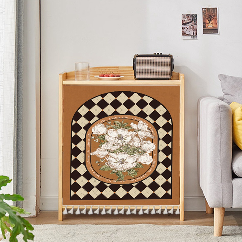Rèm Cửa Khóa Dán Chống Bụi Không Thấm Nước Phong Cách Retro