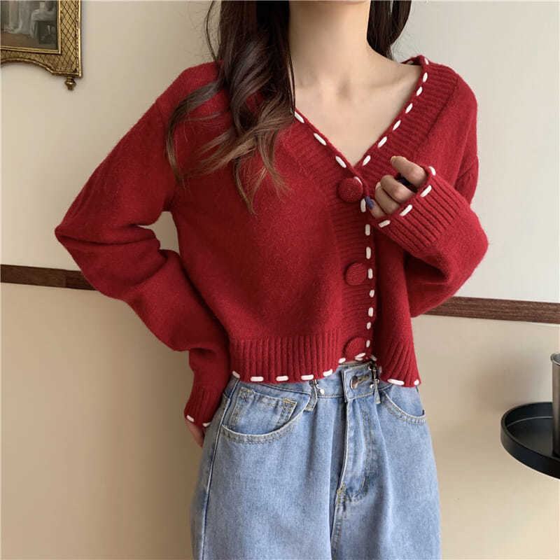Áo Kiểu Nữ Sweater Women's Wear Loose New Pullover Short Knitwear Top Temperament Fashion
