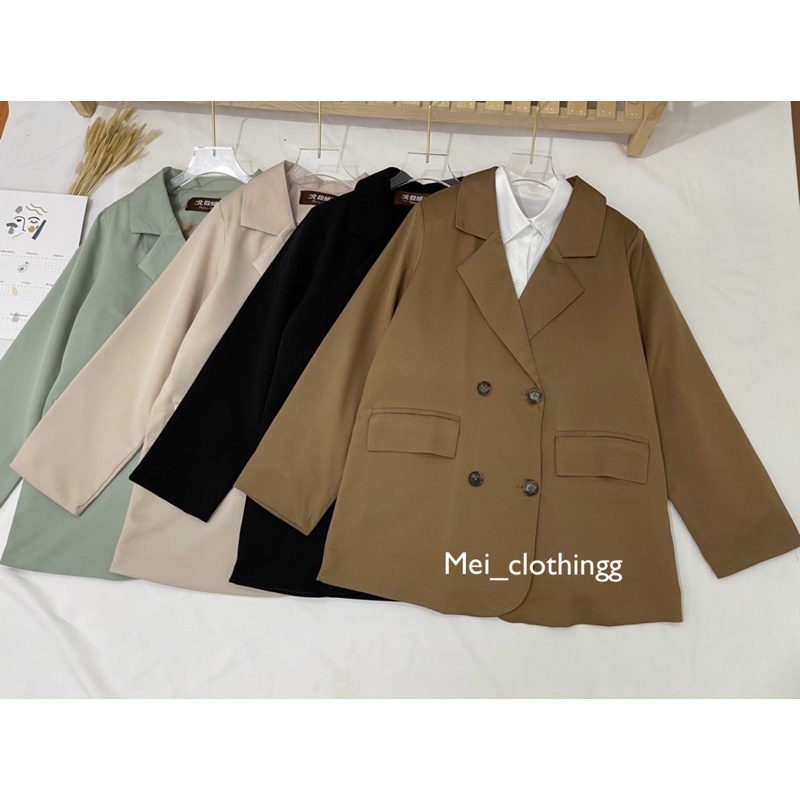 [Ảnh thật/video] Áo blazer 2 lớp có đệm vai/ Vest nữ đệm vai Quảng Châu