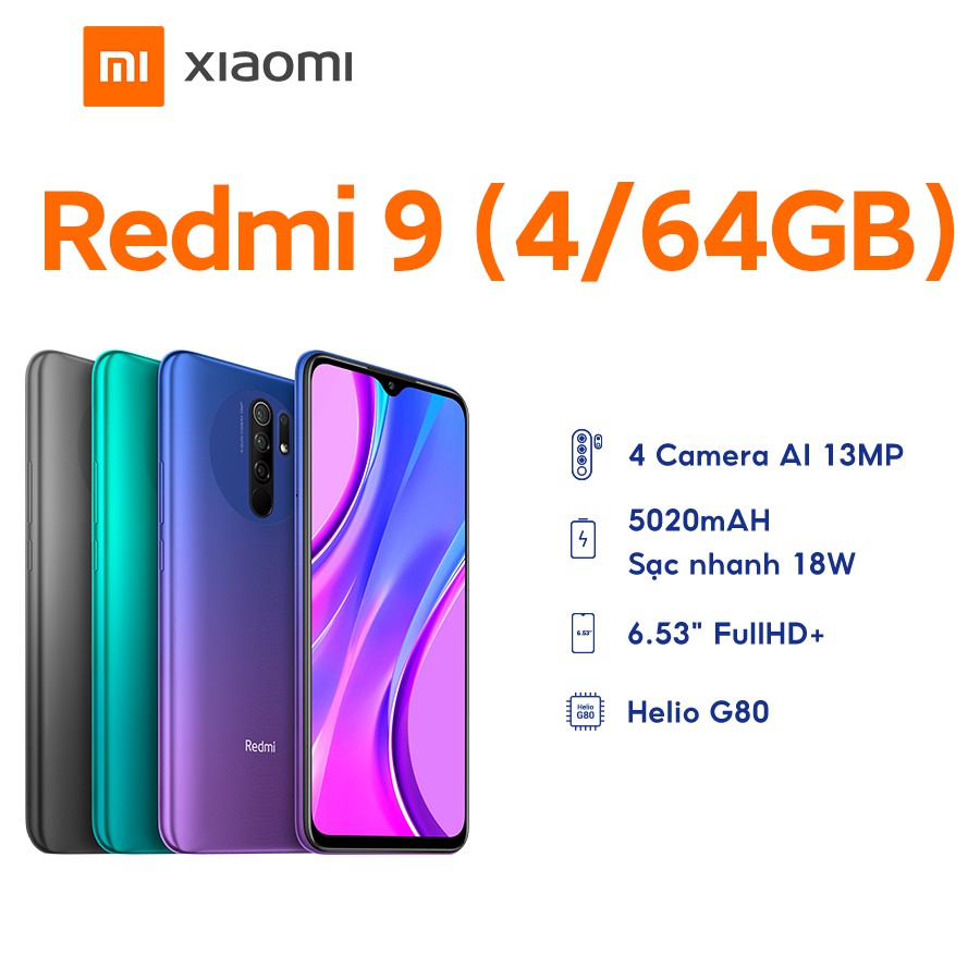 Điện Thoại Xiaomi Redmi 9 3GB/32GB Hàng Chính Hãng BH 18 tháng | BigBuy360 - bigbuy360.vn