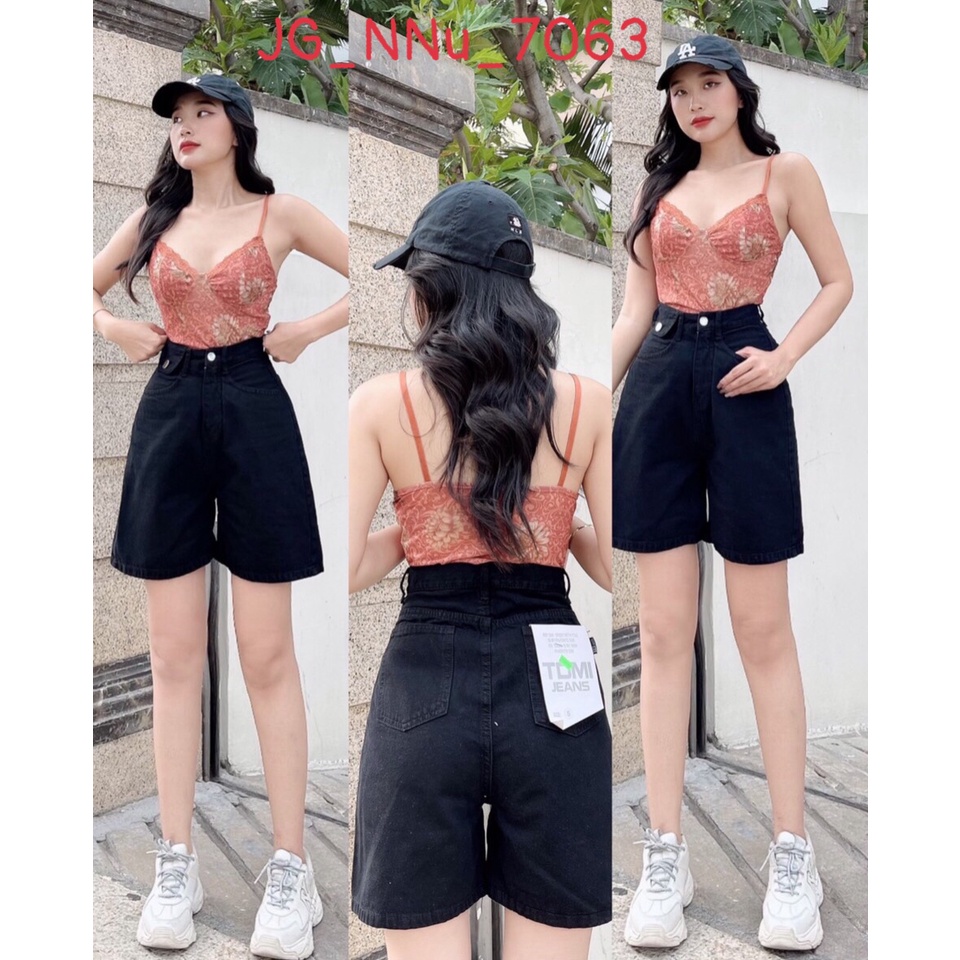 Quần Short Nữ Màu Đen Có Túi Nắp Trước JG_7063