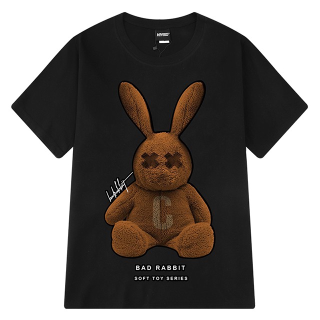 Áo phông tay lỡ unisex  Rabbit 🔥HOT STYLE🔥 Áo phông nữ form rộng đẹp hàng Quảng Châu chất cotton xịn thời trang