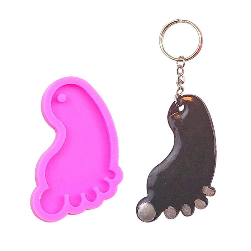 ✿ Khuôn Silicone Làm Móc Khóa Hình Bàn Chân Sáng Tạo