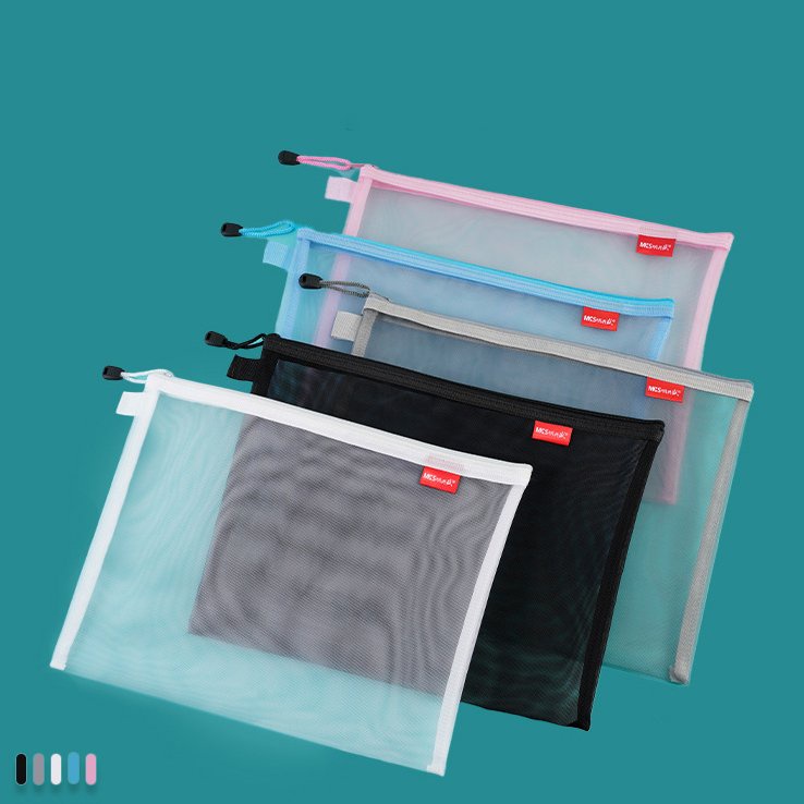 Túi đựng bút lưới A4, túi đựng đồ dùng cá nhân hình hoạt hình - TB03