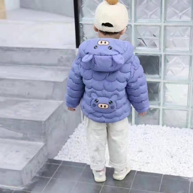 Áo khoác Phao Quảng Châu hình Heo cute trần bông cho bé