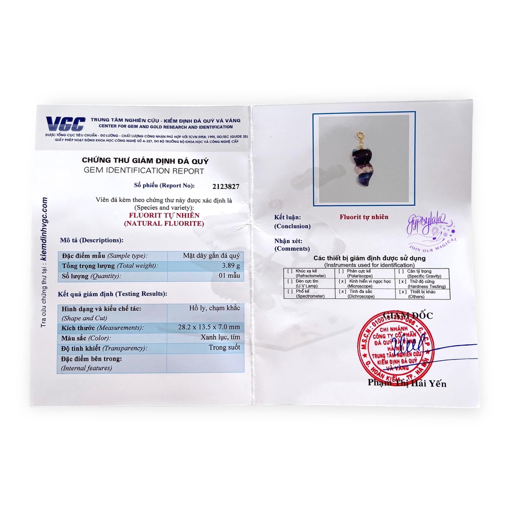 Mặt Dây Chuyền Hồ Ly Baby Đá Fluorite Thiên Nhiên Xoa Diụ Tâm Trí SP004002 Gypsy.lala