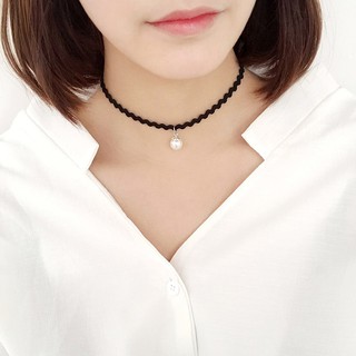 Dây choker zích zắc - ngọc trắng