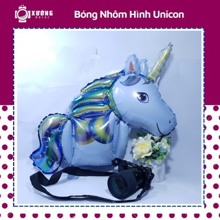 Bóng Nhôm Trang Trí Sinh Nhật Hình 3D Unicom Kỳ Lân 1 Sừng