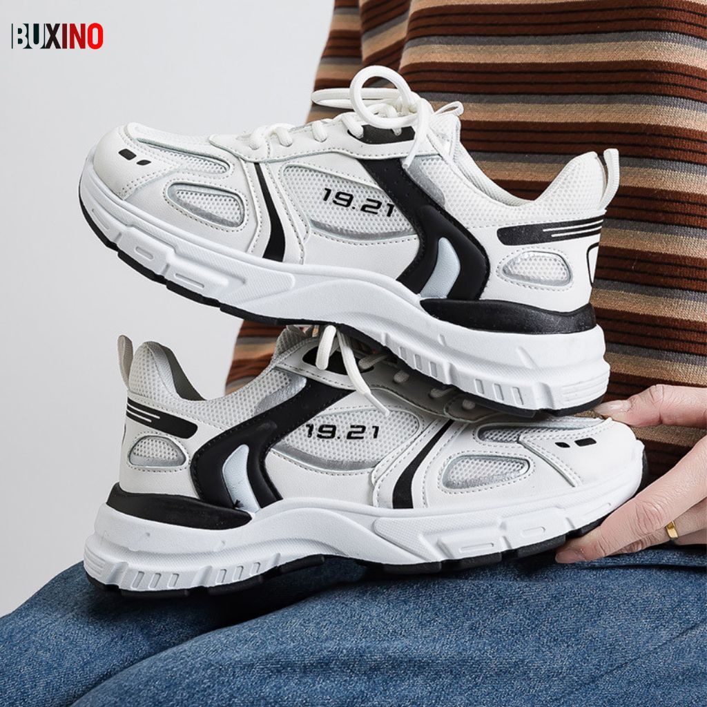 Giày thể thao nữ đế độn 4cm cột dây cổ thấp thời trang mua hè 2022 đi học đi chơi kiểu dáng cá tính, Giày nữ BUXINO01