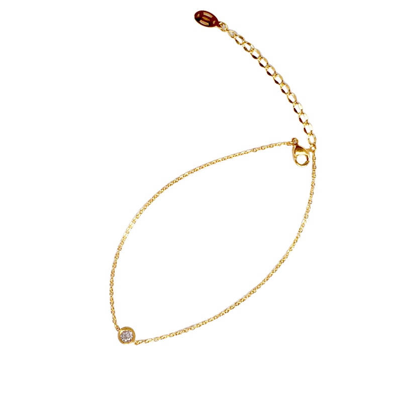 Lắc chân titan xích phối đá tròn không gỉ AK10