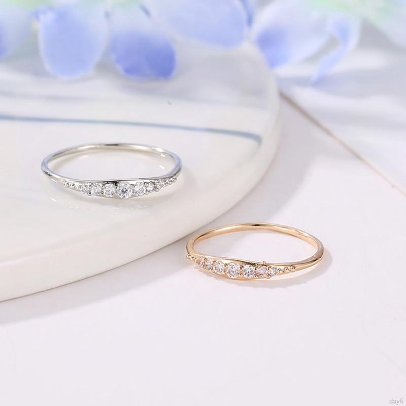 Nhẫn hợp kim đính đá pha lê thiết kế đơn giản thời trang