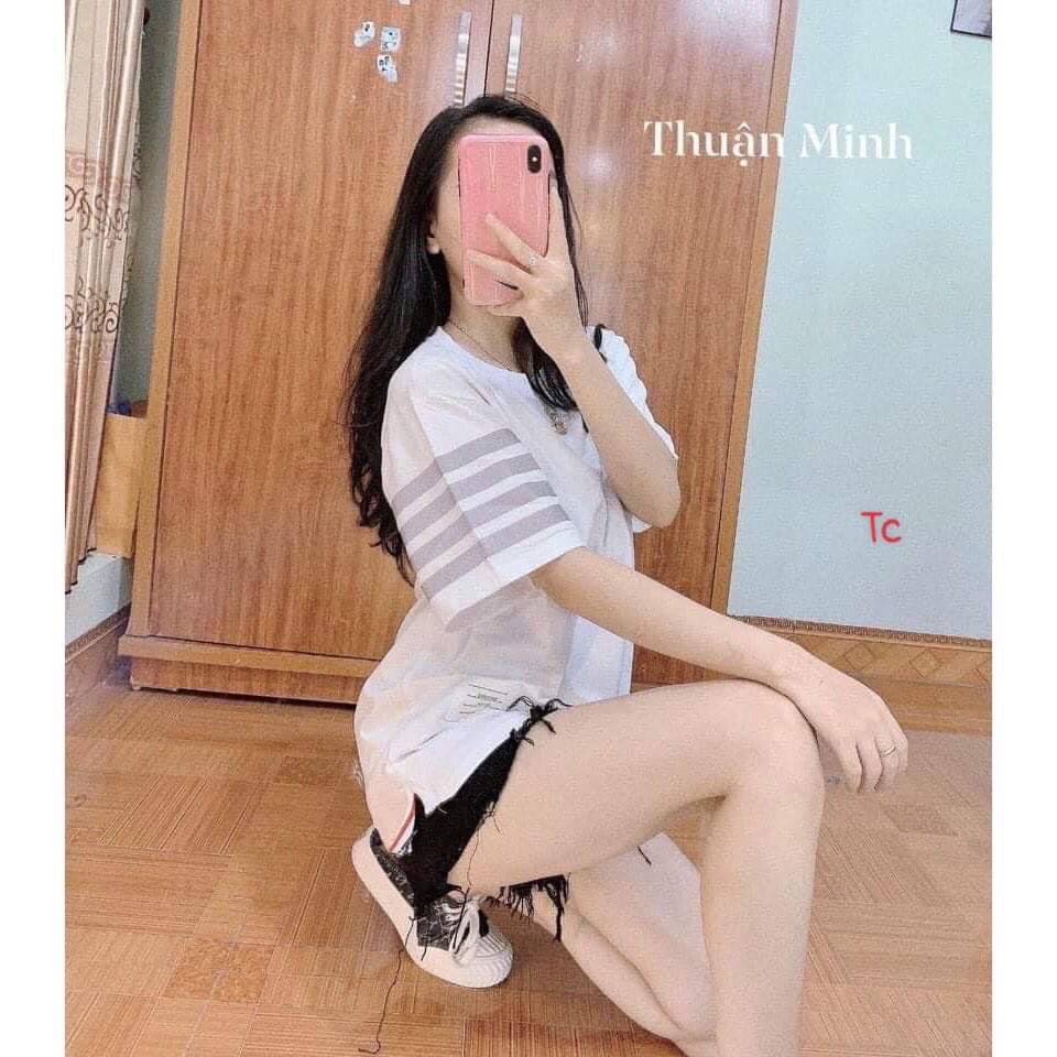 [HÀNG HÈ, KÈM QUÀ TẶNG] ÁO PHÔNG, ÁO PL NAM NỮ CỔ BẺ, CỔ TRÒN 4 VẠCH VẠT LỆCH HAI MÀU ĐEN TRẮNG MẶC ĐI HỌC ĐI CHƠI PHONG