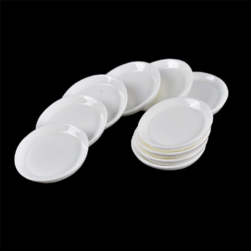 Set 10 Khay Đựng Thức Ăn Mini Bằng Nhựa Resin Cho Nhà Búp Bê