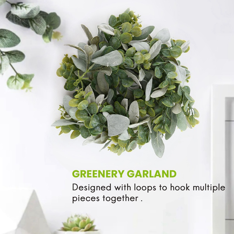 Vòng Hoa Tai Lông Cừu Màu Xanh Lá / Bạch Đàn Dài 38 Inches Mềm Mại Khóa Màu Sáng