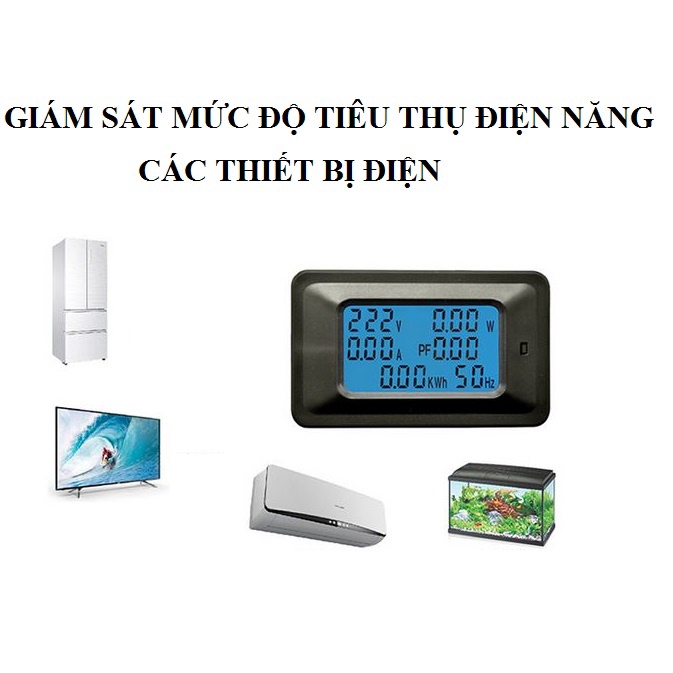 Công tơ điện tử 1 pha 100A-220V 6 thông số, thiết bị đo công suất, điện áp, cường độ dòng điện - CHẤT LƯỢNG CAO