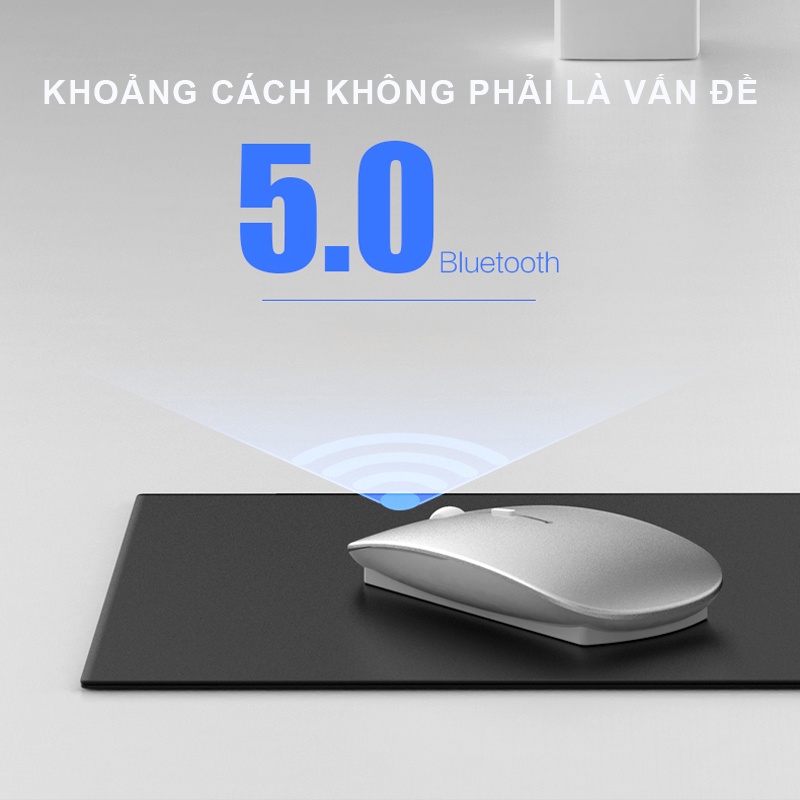 Chuột không dây,Click Không Gây Tiếng Ồn, Khoảng Cách Tín Hiệu 10m,wireless tự sạc pin siêu mỏng