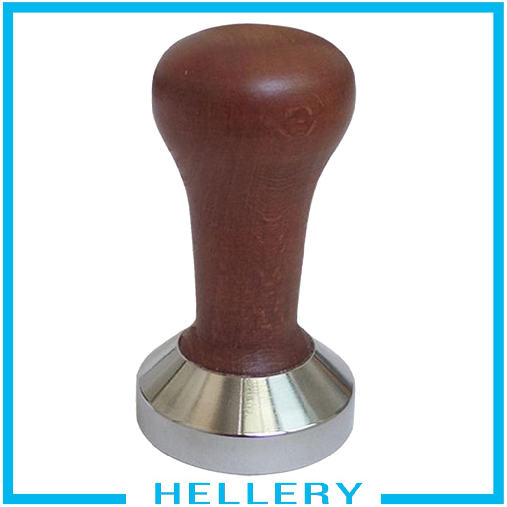 [HELLERY]  49 - 58mm   Wooden  &amp;  Steel   Coffee   Tamper   Machine   Espresso   Latte   Kitchen   Brew
