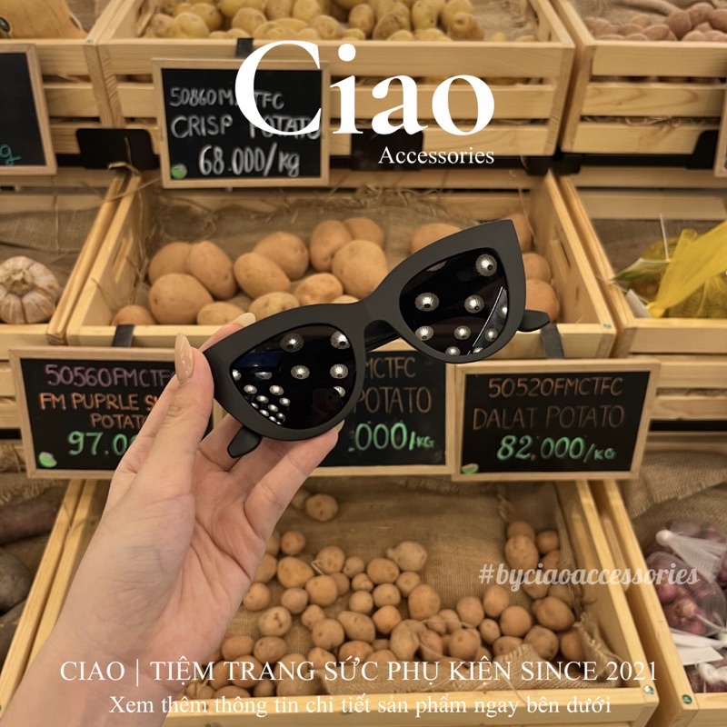 [HOẢ TỐC 1H] Kính thời trang/ Kính mát thiết kế bản to mắt mèo mã 12 Ciao accessories