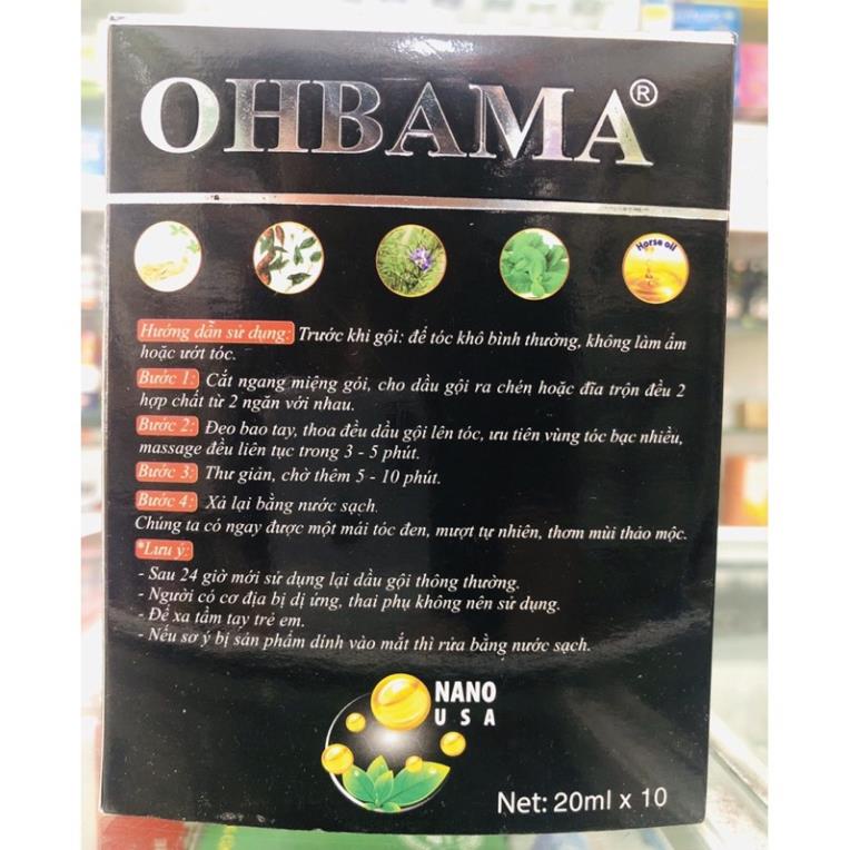 Dầu Gội Đen Tóc Thảo Mộc Ohbama Gội là Đen Chính hãng Gói 20ml
