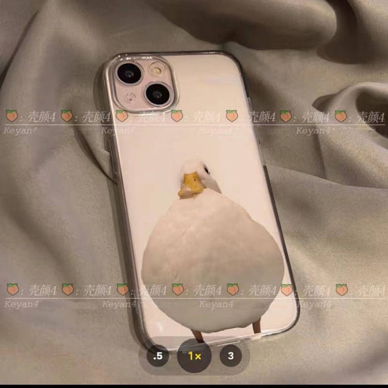 Ốp điện thoại silicon trong suốt cạnh thẳng họa tiết chú vịt cho nam nữ thích hợp cho Iphone12promax 13 11 Xs 8P k3jR