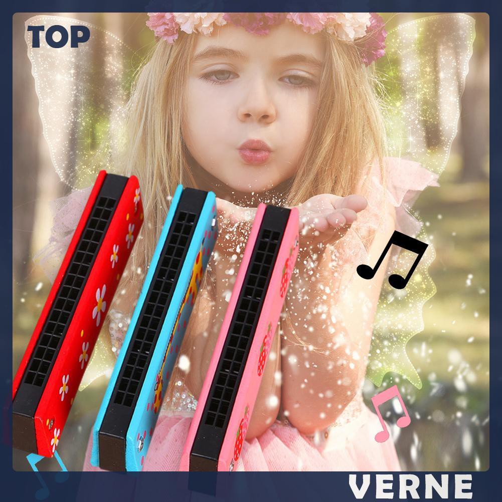 Kèn Harmonica Gỗ Hoạ Tiết Hoạt Hình Nhiều Màu Sắc Cho Bé
