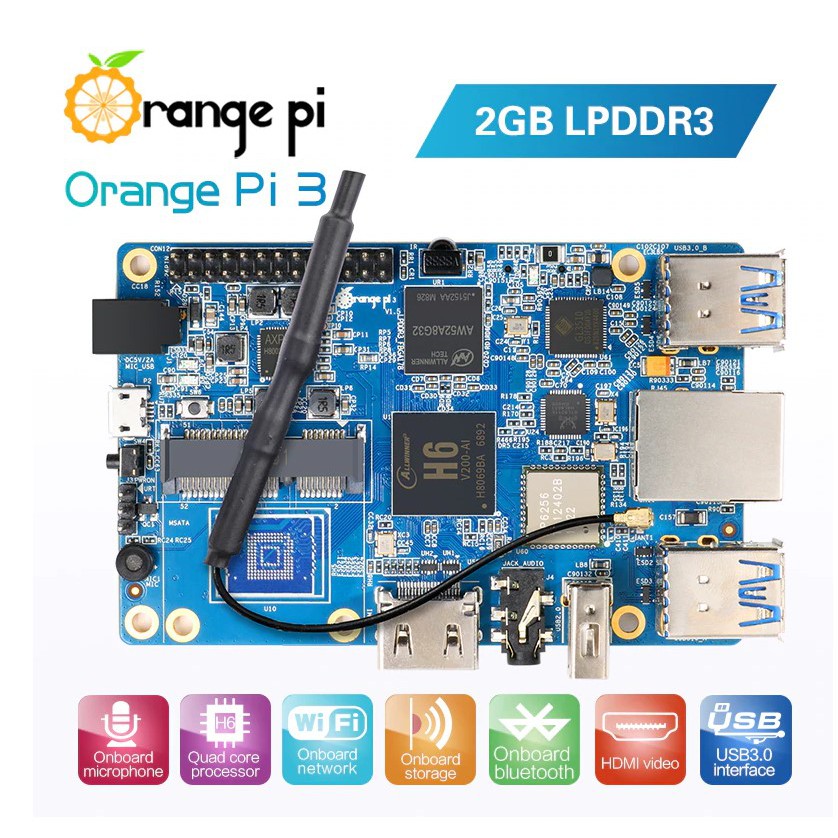 Orange Pi 3 chip H6 RAM 2GB 4 cổng USB 3.0 Wifi LAN Giga và PCIe | WebRaoVat - webraovat.net.vn