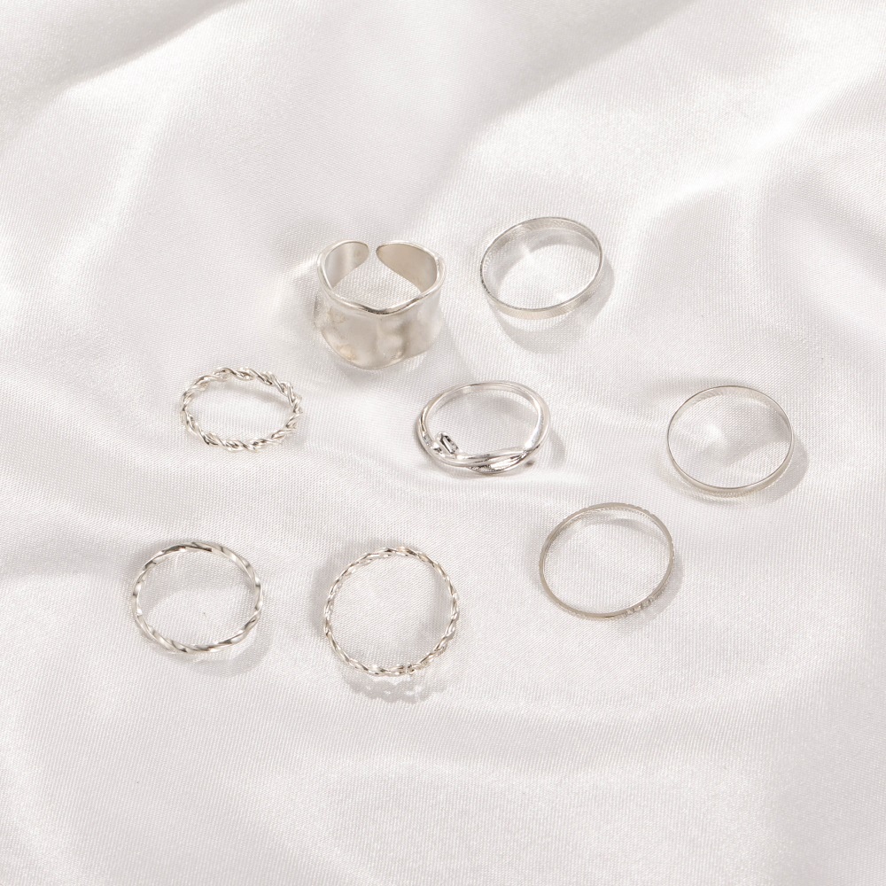 (0363) Bộ Set Nhẫn 8 Chiếc Nhiều Hình Dáng Trang Nhã Thanh Lịch Cá Tính